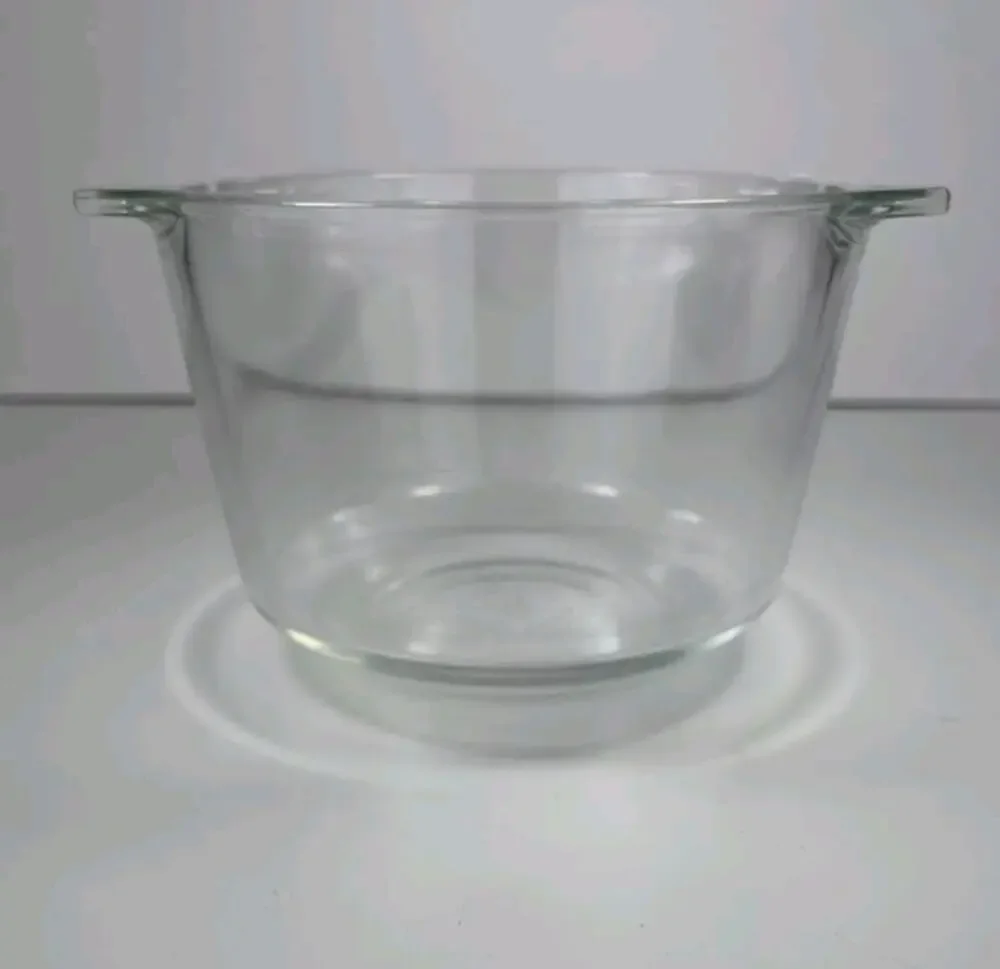 Pyrex #343 Clear Glass 70's Mixing Bowl Straight Sides 1.5 Quart Ovenware USA